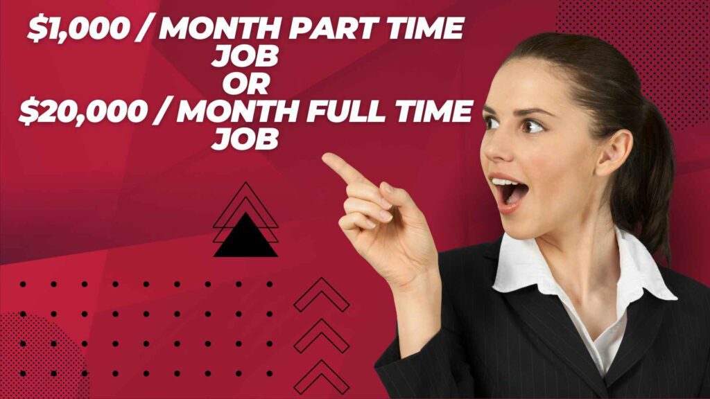 $1,000/Month Part Time Job or $20,000/Month Full Time Job